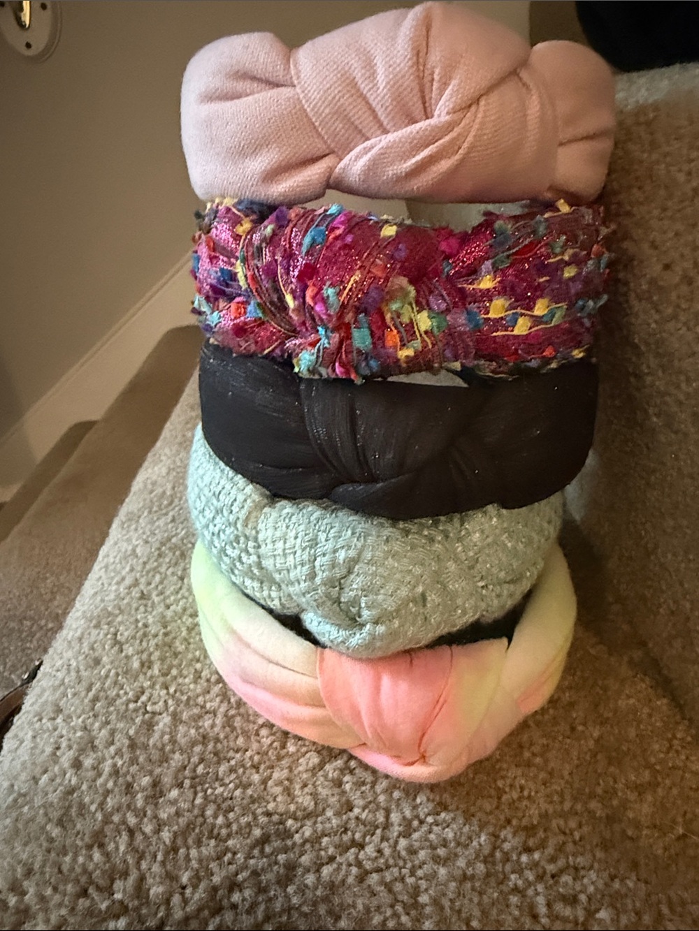 Lele Sadoughi Knotted Headband Set in Pink, Multicolor, Black, Mint & Pastel